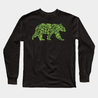 8-Bit Green Camouflage Bear for Nerdy Bears and Gaymers | BearlyBrand Long Sleeve T-Shirt